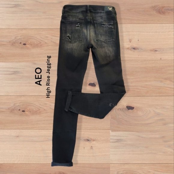 American Eagle Outfitters- Hi-Rise Jegging Super-Super Stretch-Black - Picture 3 of 16